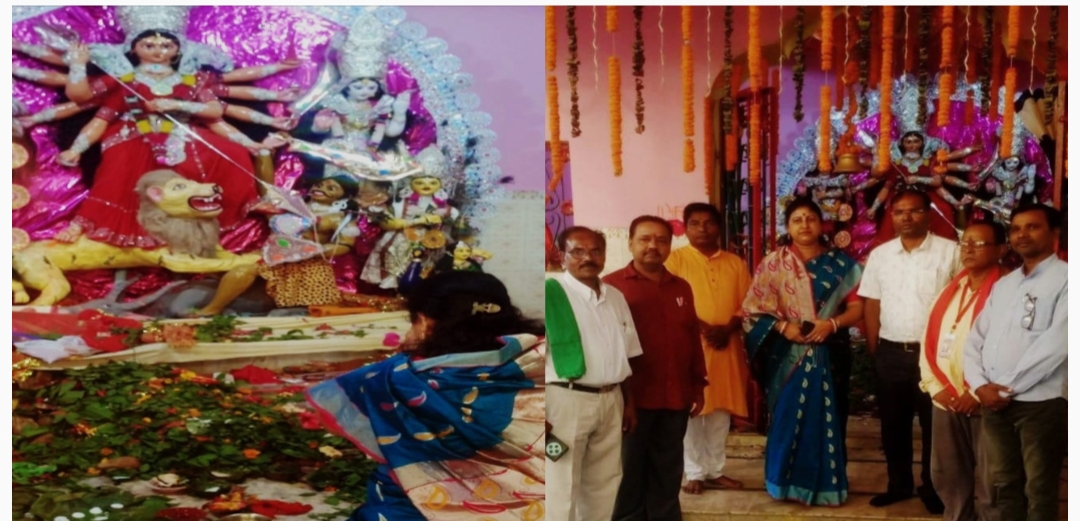 महानवमी पर मधुकरपुर दुर्गा पूजा पंडाल पहुंची कसमार प्रखंड प्रमुख